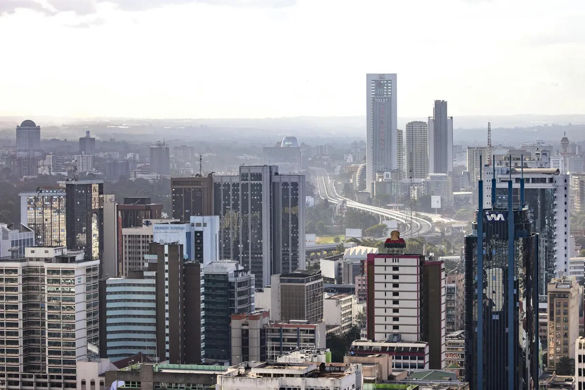 An African city skyline at golden hour